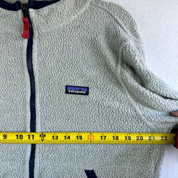 Patagonia Jacket Mens Medium Oatmeal Gray Shearling Zip Camping Outdoors Active - Picture 7 of 12
